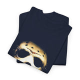 The Silent Mask Unisex Heavy Cotton Tee Horror Streetwear Mysterious Dark Graphic Halloween T-Shirt for Fearless Souls and Gothic Aesthetic Lovers