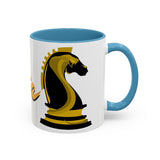 Tate Knight Logo Accent Coffee Mug 11oz 15oz Gold Foil Chess Horse Design Motivational Hustler Ceramic Cup Bold Luxury Inspired Streetwear Gift Drinkware