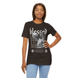 Blessed Angel Statue Graphic Unisex Jersey Short Sleeve Tee Gothic Streetwear Aesthetic Spiritual Bold Artistic Fashion T Shirt