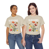 Blossoms Floral Graphic Unisex Heavy Cotton Tee Comfortable Streetwear Timeless Charm Motivational Nature Inspired T Shirt Perfect Gift for Garden Lovers Friends Birthdays Casual Everyday Wear