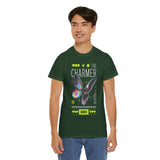 The Charmer Unisex Heavy Cotton Tee Futuristic Butterfly Graphic Streetwear Neon Cyber Aesthetic Artistic Fashion Statement T Shirt