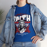 Faith Over Fear Jesus Crown Of Thorns Unisex Heavy Cotton Tee Christian Graphic Bold Religious Streetwear Motivational Bible Verse T Shirt