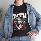 Faith Over Fear Jesus Crown Of Thorns Unisex Heavy Cotton Tee Christian Graphic Bold Religious Streetwear Motivational Bible Verse T Shirt