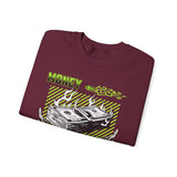 Money Power Unisex Heavy Blend Crewneck Sweatshirt Dollar Stack Neon Green Graphic Hustle Mindset Streetwear Motivational Pullover