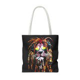 Rasta Lion Eco Tote Bag Vibrant Reggae Inspired Artistic Lion with Headphones Jamaican Island Style Bold Art Print Durable Cotton Canvas Bag for Music Lovers Travel or Daily Use by KLASSORO