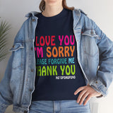 Ho’oponopono Unisex T Shirt Healing Affirmation Tee Spiritual Gratitude Mindfulness Inspired Positive Energy Heavy Cotton Graphic Top