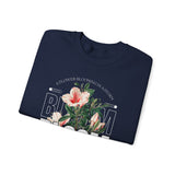 Unisex Heavy Blend Crewneck Sweatshirt Bloom Stronger Floral Graphic Pullover Black Motivational Nature Inspired Aesthetic Streetwear Fashion Outfit