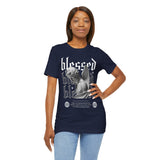 Blessed Angel Statue Graphic Unisex Jersey Short Sleeve Tee Gothic Streetwear Aesthetic Spiritual Bold Artistic Fashion T Shirt