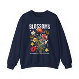Blossoms Floral Crewneck Sweatshirt Comfortable Unisex Pullover Timeless Charm Streetwear Nature Inspired Empowerment Design Perfect Gift for Garden Lovers Friends Birthdays Cozy Days Casual Wear