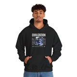 Civilization Eye Of Memory Graphic Unisex Heavy Blend Hooded Sweatshirt Futuristic Visionary Streetwear Abstract Blue Eye Gothic Hoodie