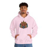 Balinese Barong Mask Unisex Hoodie Heavy Blend Pullover Sweatshirt Tribal Cultural Warrior Spirit Inspired Mythical Festival Graphic Streetwear