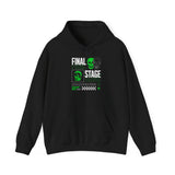 Final Stage Unisex Heavy Blend Hooded Sweatshirt Graphic Hoodie Black Skull Neon Green Streetwear Futuristic Cyberpunk Bold Artistic Fashion Outfit