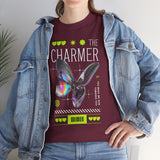The Charmer Unisex Heavy Cotton Tee Futuristic Butterfly Graphic Streetwear Neon Cyber Aesthetic Artistic Fashion Statement T Shirt