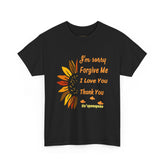Unisex Ho’oponopono Sunflower T Shirt Healing Affirmation Tee Spiritual Gratitude Mindfulness Inspired Positive Energy Heavy Cotton Graphic Top