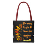 Sunflower Ho'oponopono Tote Bag Hawaiian Healing Prayer Design Spiritual Positivity Canvas Bag Mindfulness Reusable Durable Eco Friendly Shopping Tote