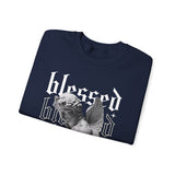 Blessed Angel Statue Graphic Unisex Heavy Blend Crewneck Sweatshirt Gothic Streetwear Aesthetic Spiritual Bold Artistic Pullover