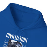 Civilization Eye Of Memory Graphic Unisex Heavy Blend Hooded Sweatshirt Futuristic Visionary Streetwear Abstract Blue Eye Gothic Hoodie