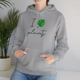 I Love Plants Hoodie Unisex Heavy Blend Sweatshirt Eco Friendly Botanical Leaf Design Gardening Nature Lover Sustainable Green Living Gift Pullover