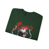 Brave Warrior Roman Gladiator Graphic Print Unisex Heavy Blend Crewneck Sweatshirt Bold Motivational Streetwear Pullover