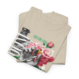 Freedom Hand Rose Graphic Unisex Heavy Cotton Tee Comfortable Streetwear T Shirt Motivational Bold Artistic Design Statement Piece Perfect Gift for Friends Empowerment Casual Wear