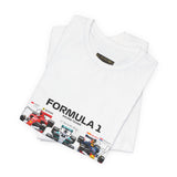 Formula 1 High Performance Triple Racing Machines Unisex Heavy Cotton Tee Dynamic Motorsport Inspired Streetwear Graphic Shirt for Speed Lovers and Premium Casual Style
