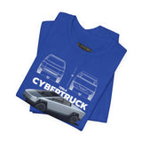 Cyber Truck Tesla Futuristic Electric Pickup Blueprint Art Unisex Heavy Cotton Tee Bold Streetwear Graphic Shirt For Car Lovers And Tech Enthusiasts