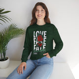 Love Fake Friendship Rose Crewneck Comfortable Unisex Sweatshirt Bold Graphic Streetwear Pullover Empowering Artistic Floral Design For Self Expression Perfect Gift For Friends Birthdays Cozy Days...