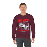 Money Motivation Hustler Mindset Graphic Print Unisex Heavy Blend Crewneck Sweatshirt Streetwear Ambition Pullover