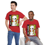 Unisex Not Alone Alien T Shirt Cartoon UFO Graphic Tee Extraterrestrial Sci Fi Space Themed Paranormal Conspiracy Inspired Streetwear Top