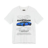 Blue Hypercar Blueprint Unisex Heavy Cotton Tee High Performance Streetwear Design for Car Enthusiasts Racers and Speed Lovers