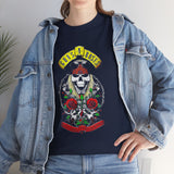 Rock Skull Roses Unisex Heavy Cotton Tee Vintage Rebel Art Bold Graphic Streetwear Inspired By Wild Freedom Music Culture Perfect For Festivals Concerts And Everyday Edge