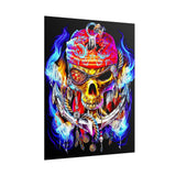 Flaming Pirate Skull Matte Vertical Poster Bold Gothic Nautical Wall Art Fiery Skull And Anchor Design For Dark Fantasy Lovers Metalcore Fans Artists And Biker Decor