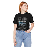 Mercedez Benz AGM Aggressive Silver Widebody Supercar Blueprint Unisex Heavy Cotton Tee Performance Street Machine Graphic Shirt For Car Lovers And Gearheads