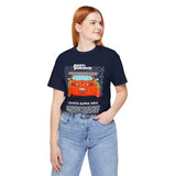 Legendary Orange Street Machine Rear View Unisex Heavy Cotton Tee Powerful JDM Inspired Car Art Graphic Shirt for Collectors and Gearheads