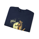 Lunar Legacy Astronaut Art Unisex Heavy Blend Crewneck Sweatshirt Bold Space Exploration Graphic Streetwear Pullover Premium Cosmic Design Soft Fleece Warm Comfortable Everyday Wear Perfect Gift for...
