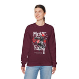 Move With Flow Breakdance Graphic Unisex Heavy Blend Crewneck Sweatshirt Hip Hop Streetwear Dance Rhythm Pullover