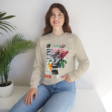 Freedom Snake And Rose Crewneck Comfortable Unisex Sweatshirt Motivational Streetwear Bold Floral Empowerment Design For Resilience And Strength Perfect Gift For Friends Birthdays Cozy Days Casual Wear