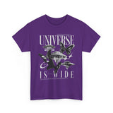 Universe Is Wide Graphic Unisex Heavy Cotton Tee Cosmic Galaxy Butterfly Space Streetwear T Shirt