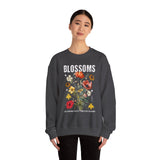 Blossoms Floral Crewneck Sweatshirt Comfortable Unisex Pullover Timeless Charm Streetwear Nature Inspired Empowerment Design Perfect Gift for Garden Lovers Friends Birthdays Cozy Days Casual Wear