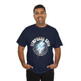 Temporal Echo Lightning Globe Graphic Unisex Heavy Cotton Tee Bold Streetwear Past Present Future Inspired T-Shirt