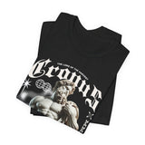 Cronus The Dark Sovereign Unisex Jersey Short Sleeve Tee Greek Mythology Statue Graphic Streetwear Gothic Bold Artistic Fashion T Shirt