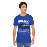 Bullet Blue Street Racing Artwork Unisex Heavy Cotton Tee High Performance Inspired Graphic Shirt For Car Lovers And Urban Streetwear Fans