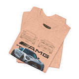 Aggressive Silver Widebody Supercar Blueprint Unisex Heavy Cotton Tee Performance Street Machine Graphic Shirt For Car Lovers And Gearheads