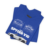 Audi R8 Spyder Inspired Illustrated Luxury Supercar Graphic T Shirt German Performance Convertible Sports Car Streetwear Racing Lifestyle Unisex Tee Gift For Exotic Car Enthusiasts