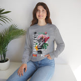 Freedom Snake And Rose Crewneck Comfortable Unisex Sweatshirt Motivational Streetwear Bold Floral Empowerment Design For Resilience And Strength Perfect Gift For Friends Birthdays Cozy Days Casual...