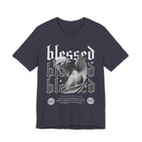 Blessed Angel Statue Graphic Unisex Jersey Short Sleeve Tee Gothic Streetwear Aesthetic Spiritual Bold Artistic Fashion T Shirt