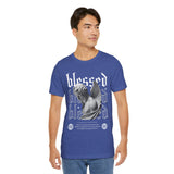 Blessed Angel Statue Graphic Unisex Jersey Short Sleeve Tee Gothic Streetwear Aesthetic Spiritual Bold Artistic Fashion T Shirt