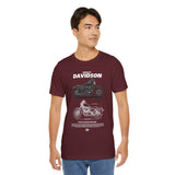 Harley Davidson Sportster Inspired Cruiser Motorcycle Blueprint Graphic Unisex Heavy Cotton Tee Premium Biker Streetwear T Shirt for Riders Enthusiasts Everyday Wear
