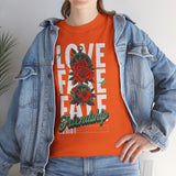 Love Fake Friendship Rose Graphic Unisex Heavy Cotton Tee Bold Statement Streetwear T Shirt Empowering Artistic Floral Design for Self Expression Perfect Gift for Friends Birthdays Parties Casual Wear