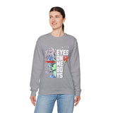 Eyes On Me Boys Medusa Crewneck Comfortable Unisex Heavy Blend Sweatshirt Mythological Streetwear Bold Empowerment Design for Self Expression Perfect Gift for Friends Birthdays Cozy Days Casual Wear